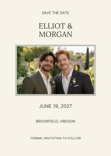 Save the date size of Garden Vows