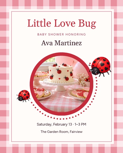 Portrait post size of Love Bug Baby Shower