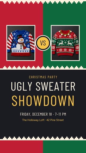 Story opener size of Ugly Sweater Showdown