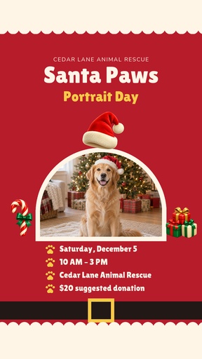 Story opener size of Santa Paws Portrait Day