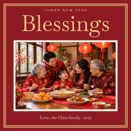 Square post size of Lunar New Year Blessings