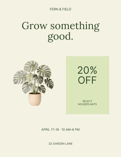 Letter flyer size of Grow Something Good