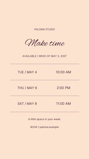 Story opener size of Make Time