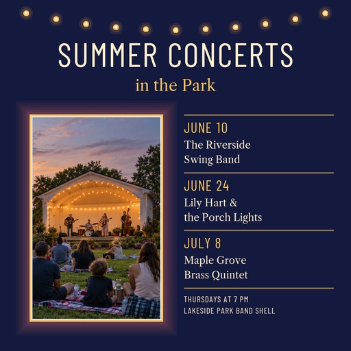 Square post size of Summer Concerts in the Park
