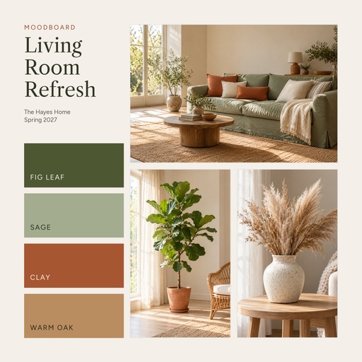 Square collage size of Living Room Refresh Moodboard