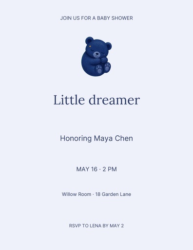 Letter flyer size of Little Dreamer