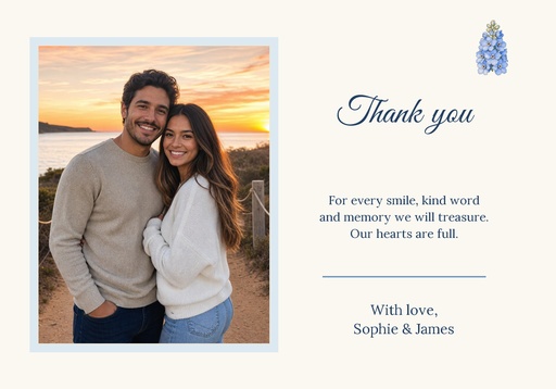 Thank-you card size of Something Blue