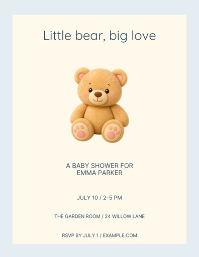 Letter flyer size of Little Bear, Big Love