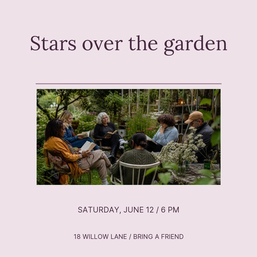 Square post size of Stars Over the Garden