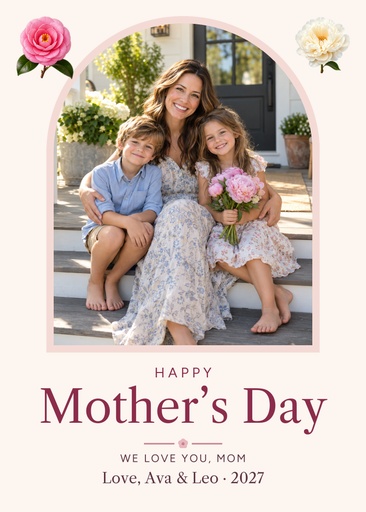 Portrait greeting size of Happy Mother's Day with Love