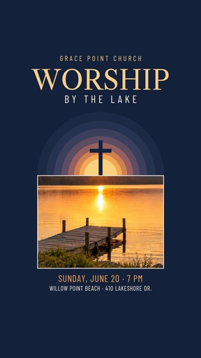 Story opener size of Worship by the Lake