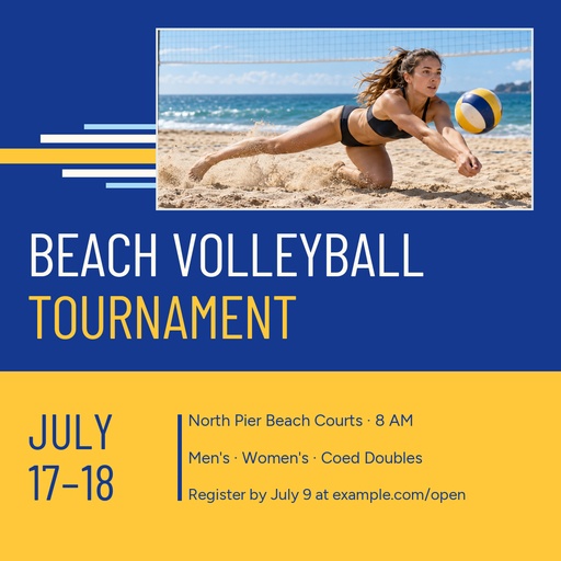 Square post size of Summer Beach Volleyball Tournament