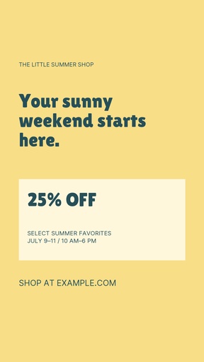 Story call to action size of A Little Summer Sale