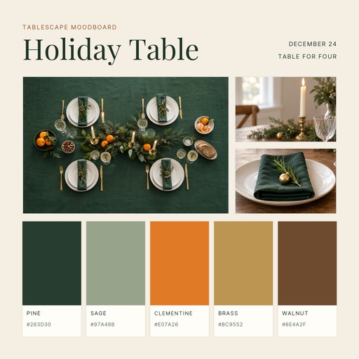 Square collage size of Holiday Table Moodboard