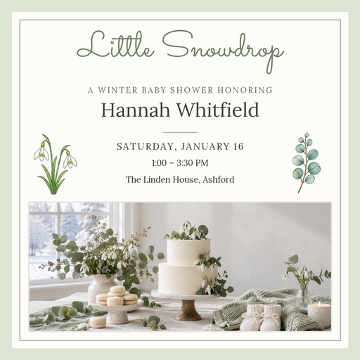 Square post size of Little Snowdrop Shower