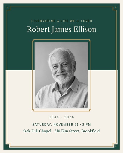 Celebrating a Life Well Loved Portrait Post Template - Design Templates