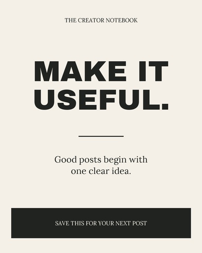 Portrait feed post size of Useful by Design