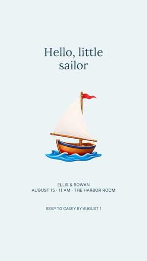Story opener size of Hello Little Sailor