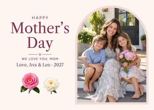 Landscape greeting size of Happy Mother's Day with Love