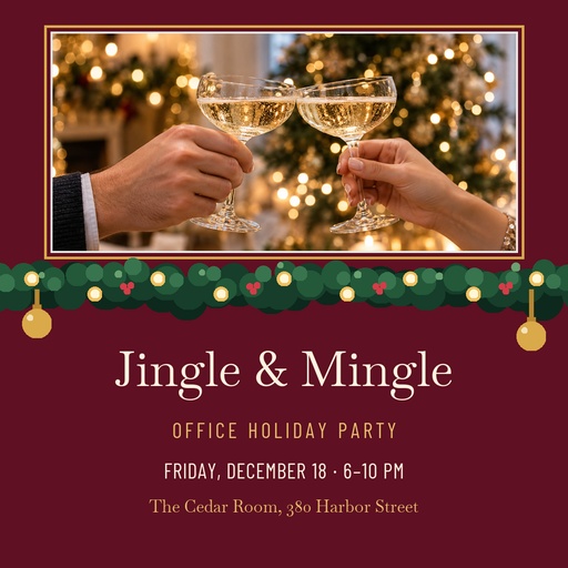 Square post size of Jingle and Mingle Holiday Party