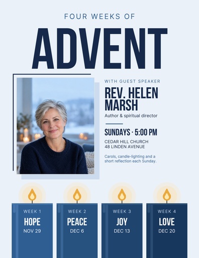 Letter flyer size of Four Weeks of Advent
