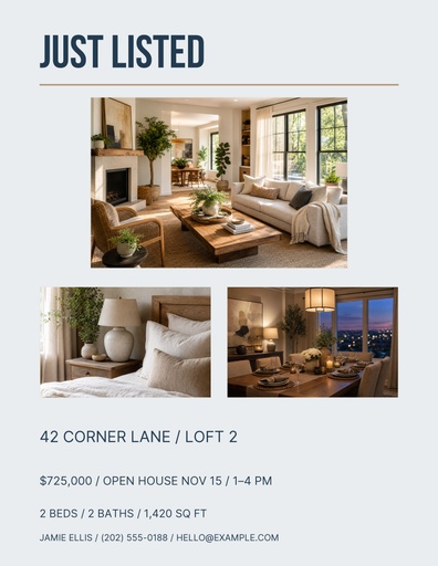 Letter flyer size of The Corner Loft