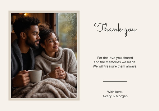 Thank-you card size of Always Together