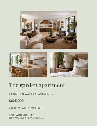 Letter flyer size of The Garden Apartment
