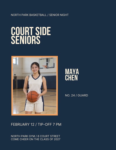 Letter flyer size of Court Side Seniors