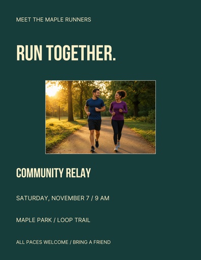 Letter flyer size of Meet the Maple Runners