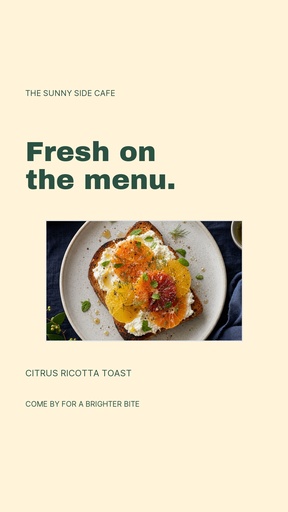 Story opener size of Fresh on the Menu