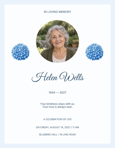 Letter flyer size of Always Remembered