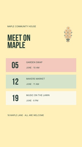 Story opener size of Meet on Maple