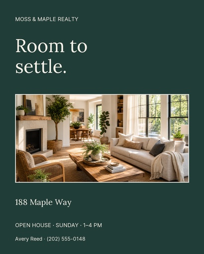 Portrait listing size of Room to Settle