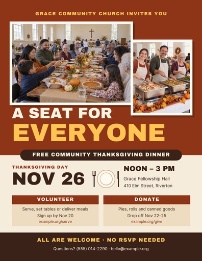 Letter flyer size of A Seat for Everyone
