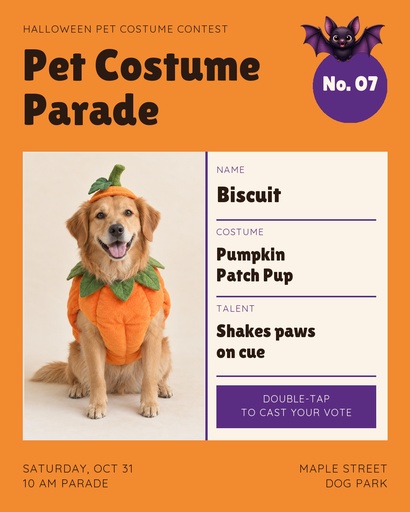 Portrait post size of Pet Costume Parade