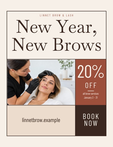 Letter flyer size of New Year, New Brows
