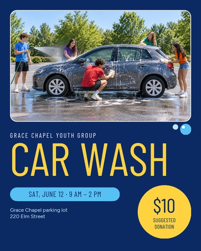 Portrait post size of Youth Group Car Wash