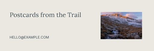 Email header size of Postcards from the Trail