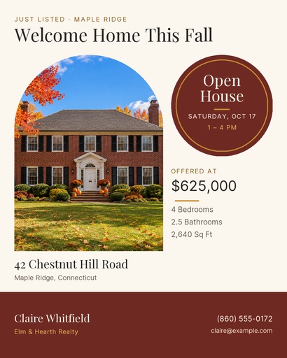 Portrait post size of Harvest Home Open House