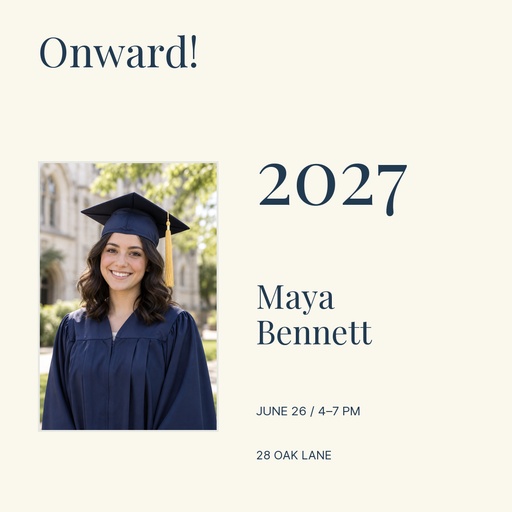 Square post size of Onward, Class of 2027