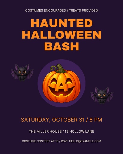 Portrait post size of Haunted Halloween Bash