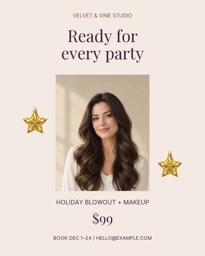 Portrait post size of Holiday Glam Studio