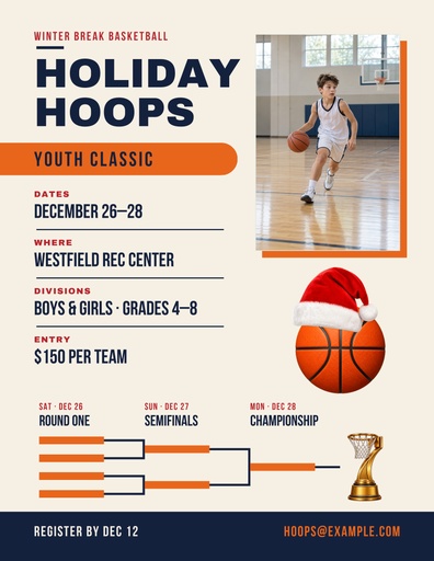 Letter flyer size of Holiday Hoops Classic