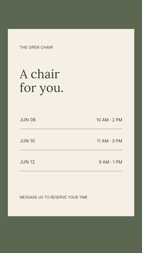 Story opener size of The Open Chair