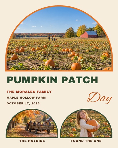 Portrait collage size of Pumpkin Patch Day