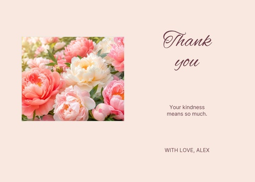 Landscape greeting size of A Little Thank You