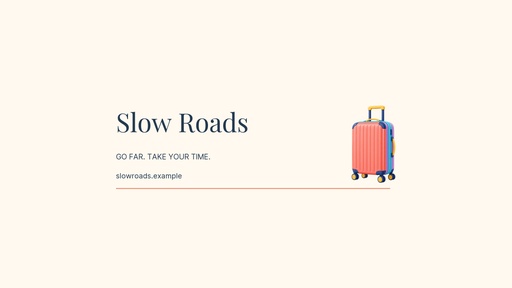 YouTube banner size of Slow Roads