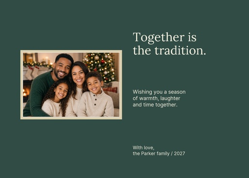 Landscape greeting size of Together Is the Tradition