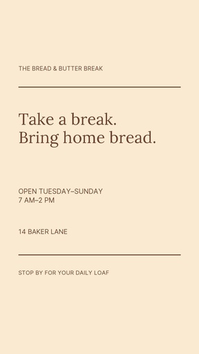Story call to action size of The Bread and Butter Break